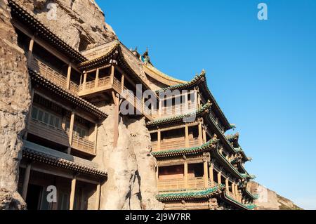 Hängender Tempel in den Yungang Grotten in Datong, Shanxi, China Stockfoto