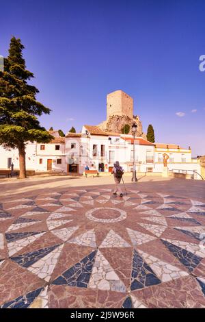 Die mittelalterliche Burg aus dem 12.. Jahrhundert von Olvera, Andalusien. Spanien Stockfoto