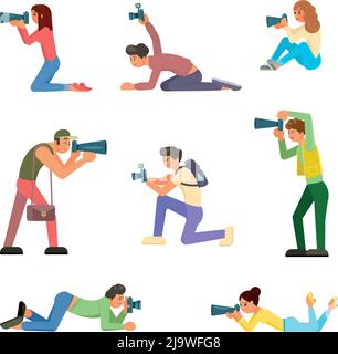 Paparazzi Icon Set Vektor isolierte Illustration Stock Vektor