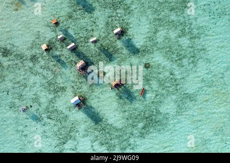 Meer Zigeunerdorf in der See von Félbes Semporna Sabah Borneo Malaysia Stockfoto