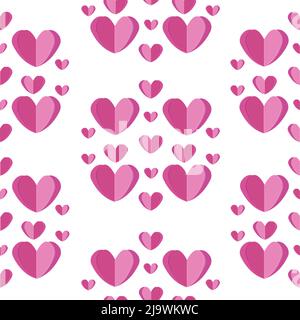 Herzen, nahtloses Muster auf weißem Hintergrund Stock Vektor