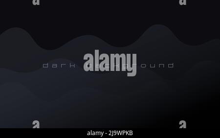 Dunkler Vektor Welle Luxus Hintergrund. Minimalistisches, elegantes Premium-Design. Dynamische schwarze Formen Komposition mit modernem abstraktem Design für Landing Page Stock Vektor