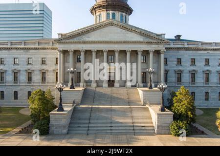 Vorderansicht des South Carolina State House, Regierungssitz in South Carolina. Stockfoto