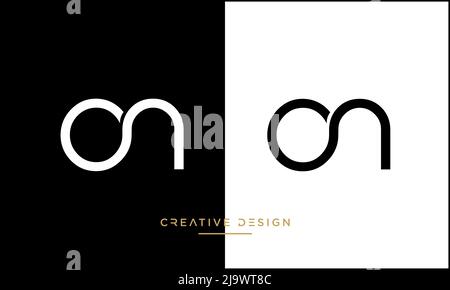 Buchstabenbuchstaben AUF oder OHNE Logo des abstrakten Symbols Stock Vektor