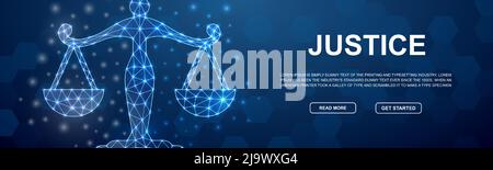 Maßstab 3D Low Poly Symbol für Kopf Promotion Banner. Justice Design Vorlage Illustration Konzept. Horizontale polygonale Waage – Poster-Illustration Stock Vektor