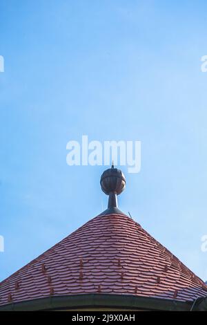 Detail auf dem Dach des alten Bela Schlosses in Zagorje, Kroatien. Stockfoto