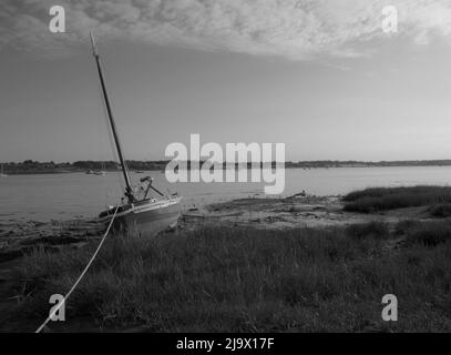 saing Boot auf dem Fluss stour festgemacht Stockfoto