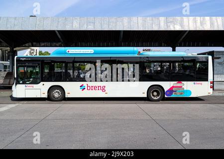 Breng MAN Lion's City CNG Bus am Venlo Hauptbahnhof Stockfoto