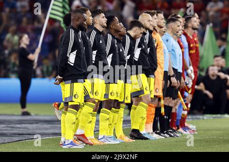 Tirana, Albanien. 25.. Mai 2022. TIRANA - Line-up während des UEFA Conference League Finales zwischen AS Roma und Feyenoord in der Arena Kombetare am 25. Mai 2022 in Tirana, Albanien. ANP MAURICE VAN STEEN Kredit: ANP/Alamy Live Nachrichten Stockfoto