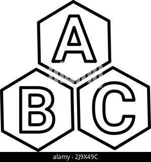 Sprache, ABC-Symbol. Schönes Design und vollständig editierbare Vektor für den kommerziellen Einsatz, gedruckte Dateien und Präsentationen, Werbematerialien, Web oder andere Stock Vektor