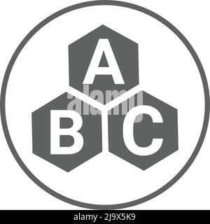 Sprache, ABC-Symbol. Schönes Design und vollständig editierbare Vektor für den kommerziellen Einsatz, gedruckte Dateien und Präsentationen, Werbematerialien, Web oder andere Stock Vektor