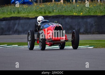 Tim Dutton, der Typ-51-Rennwagen-Rennwagen von 1928 bis 1935 Grad, Varzi Trophy, ein fünfundzwanzig-minütiges Einzelfahrerevent für historische Rennwagen Stockfoto