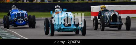 Patrick Blakeney-Edwards, Alfa Romeo 8C 2300 Monza, Duncan Pittaway, Bugityp 35, Ross Keeling, Delahaye 135, Varzi Trophy, eine fünfundzwanzig Minuten Stockfoto