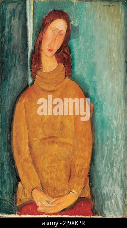 Titel: Porträt von Jeanne Hébuterne Ersteller: Amedeo Modigliani Datum: 1919 Maße: 92,3 x 54,5 cm Medium: Öl auf Leinwand Ort: Ohara Museum of Art Stockfoto