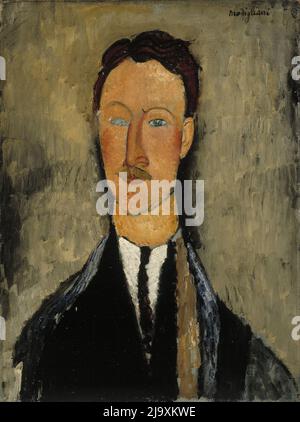 Titel: Porträt des Künstlers Léopold Survage Urheber: Amedeo Modigliani Datum: 1918 Maße: 61,5 x 46 cm Medium: Öl auf Leinwand Ort: Ateneum Stockfoto