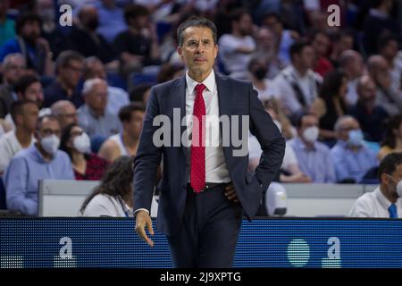 Madrid, Madrid, Spanien. 25.. Mai 2022. Während Real Madrid Sieg über Baxi Manresa (93 - 76) in Liga Endesa Playoff 2022 Runde 1 Spiel 1 gefeiert in Madrid (Spanien) im Wizink Center. Mai 25. 2022 (Foto: © Juan Carlos GarcÃ-A Mate/Pacific Press via ZUMA Press Wire) Stockfoto