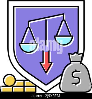 Ungleichheit soziale Problem Farbe Symbol Vektor Illustration Stock Vektor