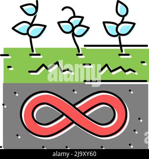 Nachhaltige Landwirtschaft Farbe Symbol Vektor Illustration Stock Vektor