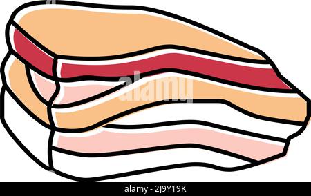 Abbildung des Symbols für das Farbsymbol von Speck-Rindfleisch Stock Vektor