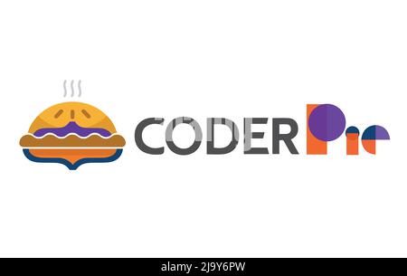 Code oder Coderpie Idee einfaches Symbol für Programmierfirma, Web-Entwickler, Coder, Programmierer Stock Vektor