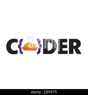 Logo der Codierer-Illustration. Programmierlogo. Coder Idee Symbol für Programmierung Spezialist, Web-Entwickler, Coder, Programmierer, etc. Stock Vektor