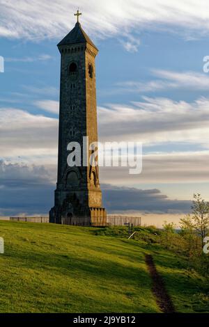 Late Sun on the Tyndale Monument, North Nibley, Nr. Dursley, Gloucestershire Stockfoto