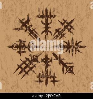 Nordische viking braune Grunge Tapete Stock Vektor
