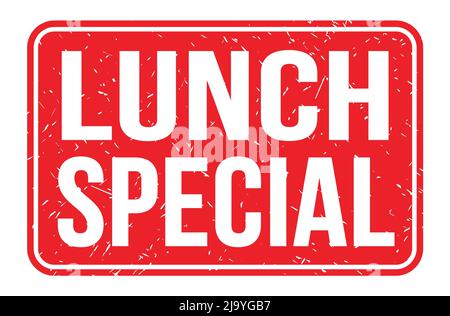 LUNCH-SPECIAL, Worte auf rotem Rechteck-Stempelschild geschrieben Stockfoto