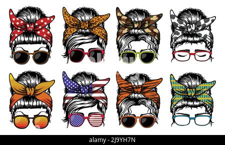 Vektorgrafik für unordentliche Brötchen-Haare Stock Vektor