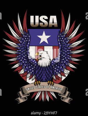 Eagle Emblem america Vektorgrafik Stock Vektor