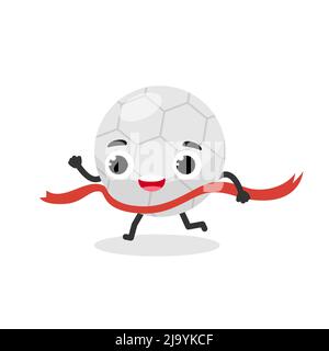 Charakter Fußball Gewinner. Fußball-Cartoon-Illustration. Stock Vektor
