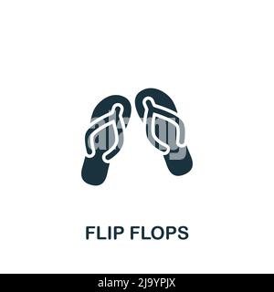 Flip-Flops-Symbol. Monochrom einfaches Sommer-Symbol für Vorlagen, Webdesign und Infografiken Stock Vektor