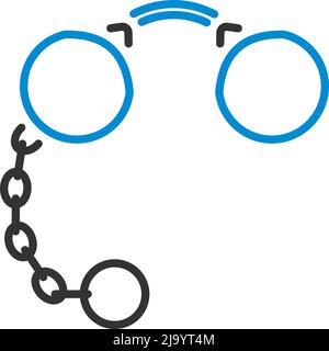 Pince-Nez-Symbol. Editierbare Fett Formatigte Kontur Mit Farbfüllungsdesign. Vektorgrafik. Stock Vektor