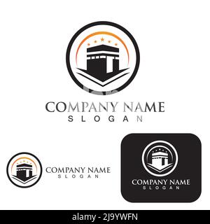 Kaaba Logo und Symbol Vektor Element Stock Vektor