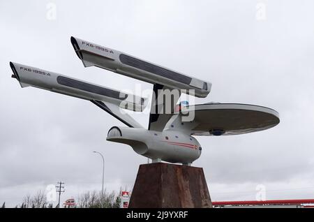 Modell der Starship Enterprise, Vulcan, Alberta Stockfoto