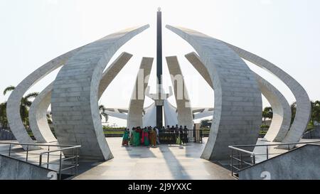 INDIEN, TAMILNADU, CHENNAI, März 2022, Tourist im Dr. MGR Memorial, Marina Beach, war MGR. Ehemaliger Chief Minister von Tamil Nadu Stockfoto