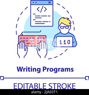 Symbol für das Konzept des Schreibens von Programmen Stock Vektor