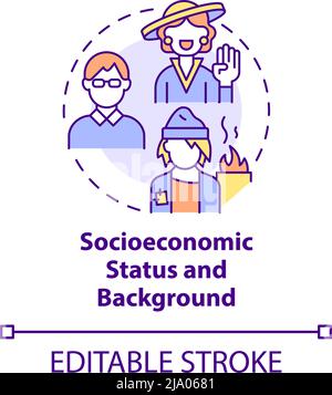 Sozioökonomischer Status und Hintergrundkonzept Icon Stock Vektor
