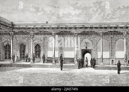 Khudayar Khan Palace, Kokand, Fergana Region. Usbekistan, Zentralasien. Von Orenburg nach Samarkand 1876-1878 von Madame Marie Ujfalvy-Bourdon, Le Tour du Monde 1879 Stockfoto