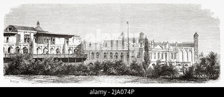 Khudayar Khan Palace, Kokand, Fergana Region. Usbekistan, Zentralasien. Von Orenburg nach Samarkand 1876-1878 von Madame Marie Ujfalvy-Bourdon, Le Tour du Monde 1879 Stockfoto