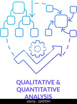 Symbol für das blaue Gradientenkonzept der qualitativen und quantitativen Analyse Stock Vektor