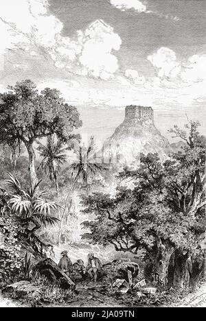 Zitadelle von Laferriere von Les Mornes, Cap Haitien, Haiti aus gesehen. Karibik, Mittelamerika. Haiti von Edgar la Selve 1871. Le Tour du Monde 1879 Stockfoto