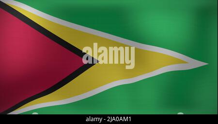 Bild der wehenden Flagge von guyana Stockfoto