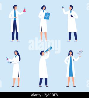 Wissenschaftler Menschen Mann und Frau Arzt Krankenschwestern Stock Vektor