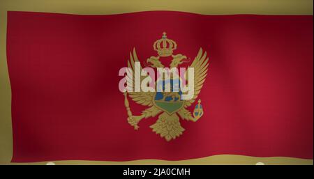 Bild der wehenden Flagge montenegros Stockfoto