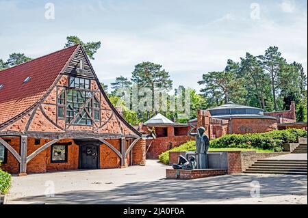 Worpswede (Deutschland): café erbaut von Bernhard Hoetger und Kunsthalle Stockfoto