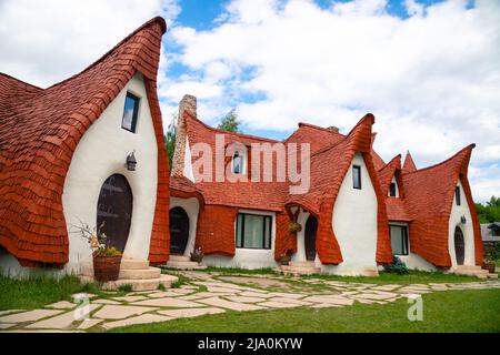 Clay Castle des Tals der Feen im Dorf Porumbacu de Sus in Siebenbürgen, Rumänien, etwa 40km von Sibiu Stockfoto
