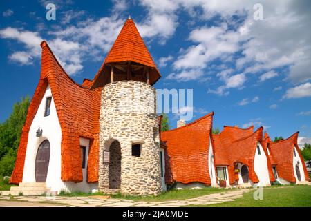 Clay Castle des Tals der Feen im Dorf Porumbacu de Sus in Siebenbürgen, Rumänien, etwa 40km von Sibiu Stockfoto