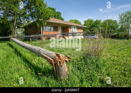 Der Sturm war so stark, dass er mehrere Energiestationen in der Region durchbrach. Stockfoto