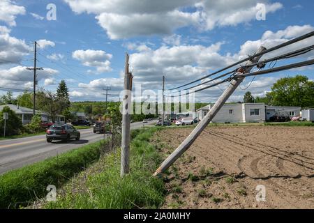 Der Sturm war so stark, dass er mehrere Energiestationen in der Region durchbrach. Stockfoto